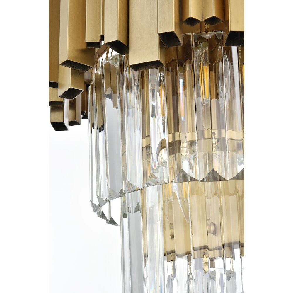 Alt View 1. Elegant Lighting - Willow 12 Inch Wall Sconce In Satin Gold - Satin Gold And Clear.