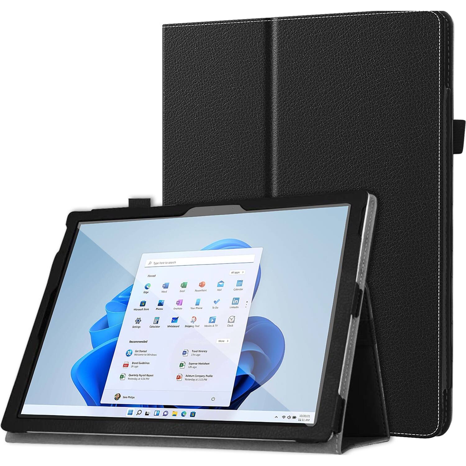 Alt View 13. SaharaCase - Bi-Fold Folio Case for Microsoft Surface Pro 8 - Black.