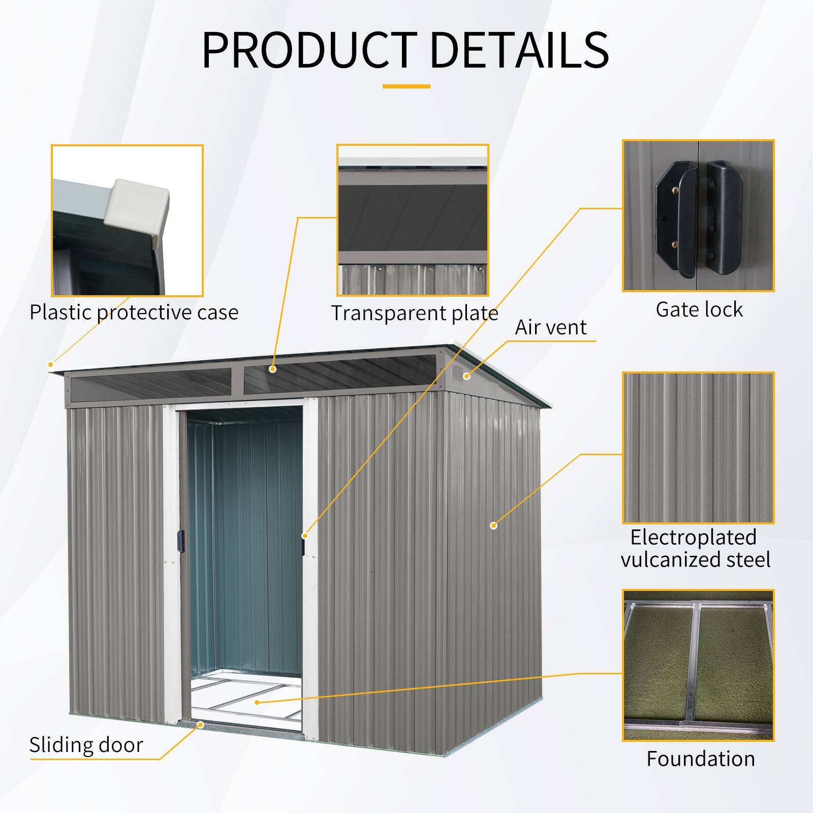 PRODUCT DETAILS

- Plastic protective case
- Transparent plate
- Air vent
- Gate lock
- Electroplated vulcanized steel
- Sliding door
- Foundation