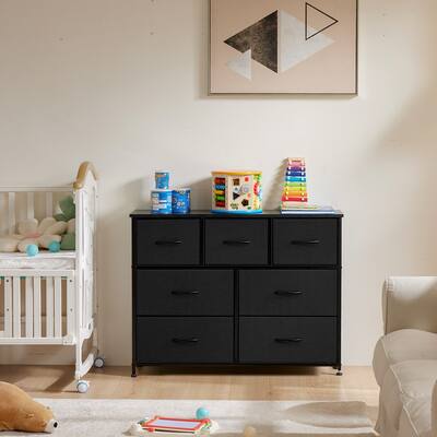 Bestier 7 Drawer 39.3 in.W Fabric Storage Tower Dresser Wooden Top for Kid Room, Closet, Entryway, Nursery Black USBBY-HJ298022 - Best Buy Bestier 7 Drawer 39.3 in.W Fabric Storage Tower Dresser Wooden Top for Kid Room, Closet, Entryway, Nursery Black USBBY-HJ298022 - Best Buy