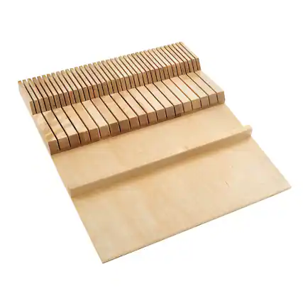 Front. Rev-A-Shelf - Rev-A-Shelf Dual Row Trimmable Knife Block Drawer Organizer Insert, 4WDKB-1 - Natural.