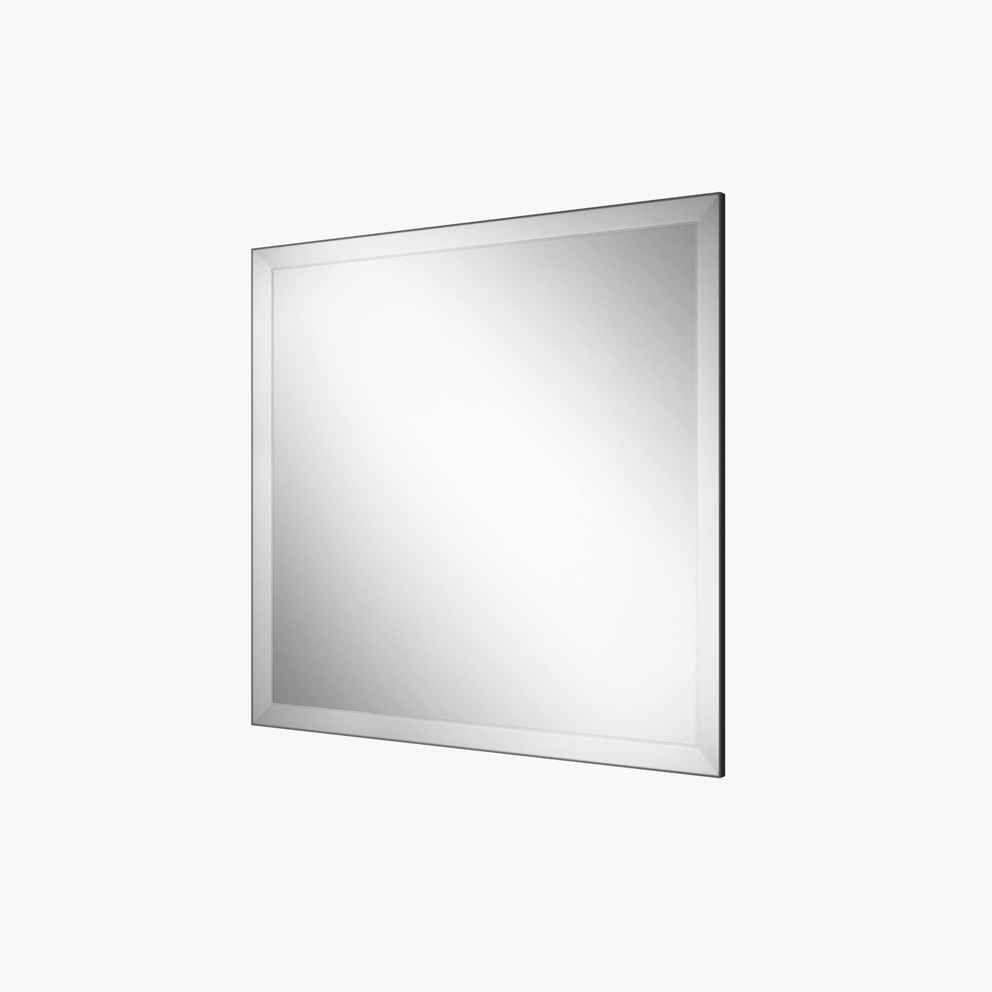 Alt View 1. Boyel Living - 38 in W x 40 in L Silver Rectangular Slanted Edge Aluminum Framed Wall Bathroom Vanity Mirror.