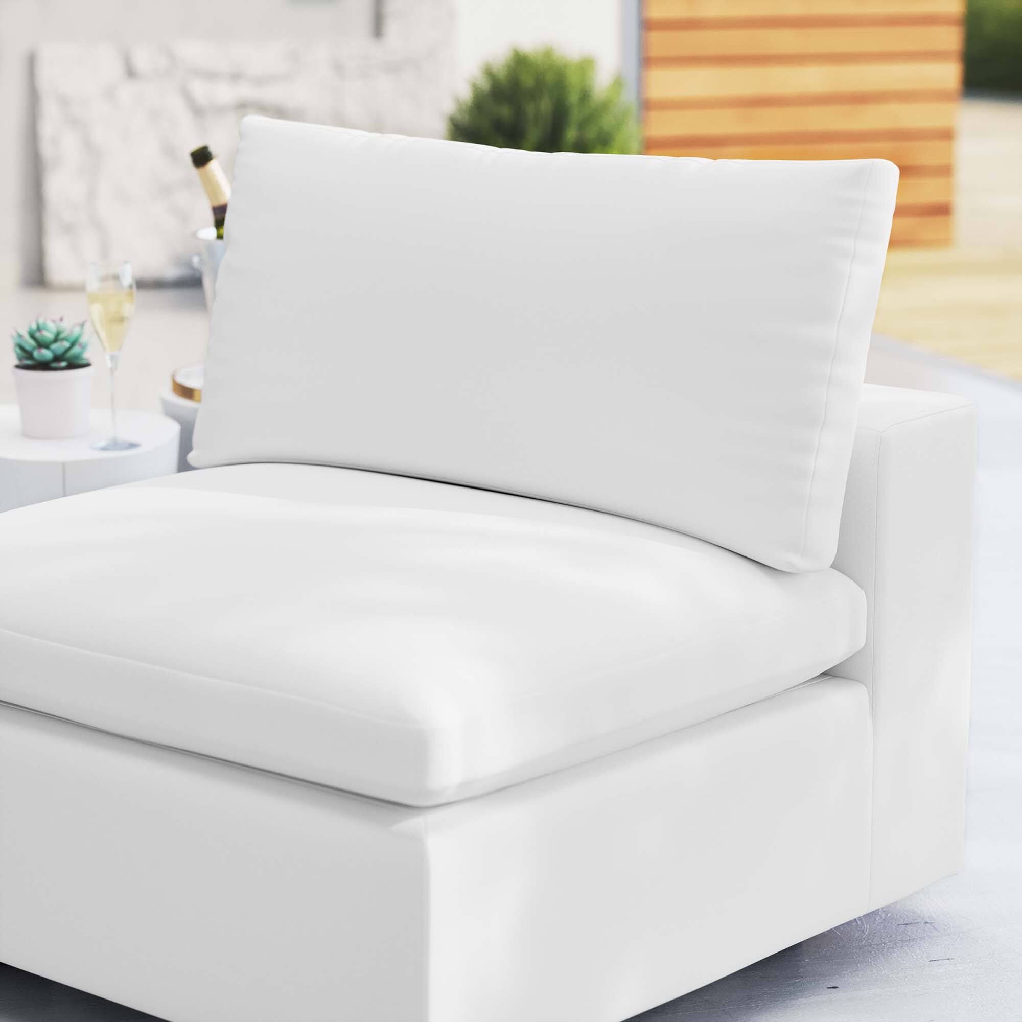 Back. Modway - Commix Sunbrella® Outdoor Patio Armless Chair by Modway - White.