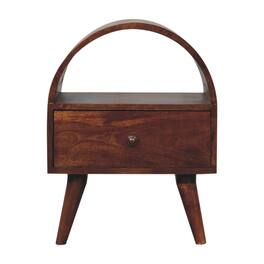Artisan Furniture - Solid Wood Chestnut Dome Bedside, 1 Drawer - Dark Brown