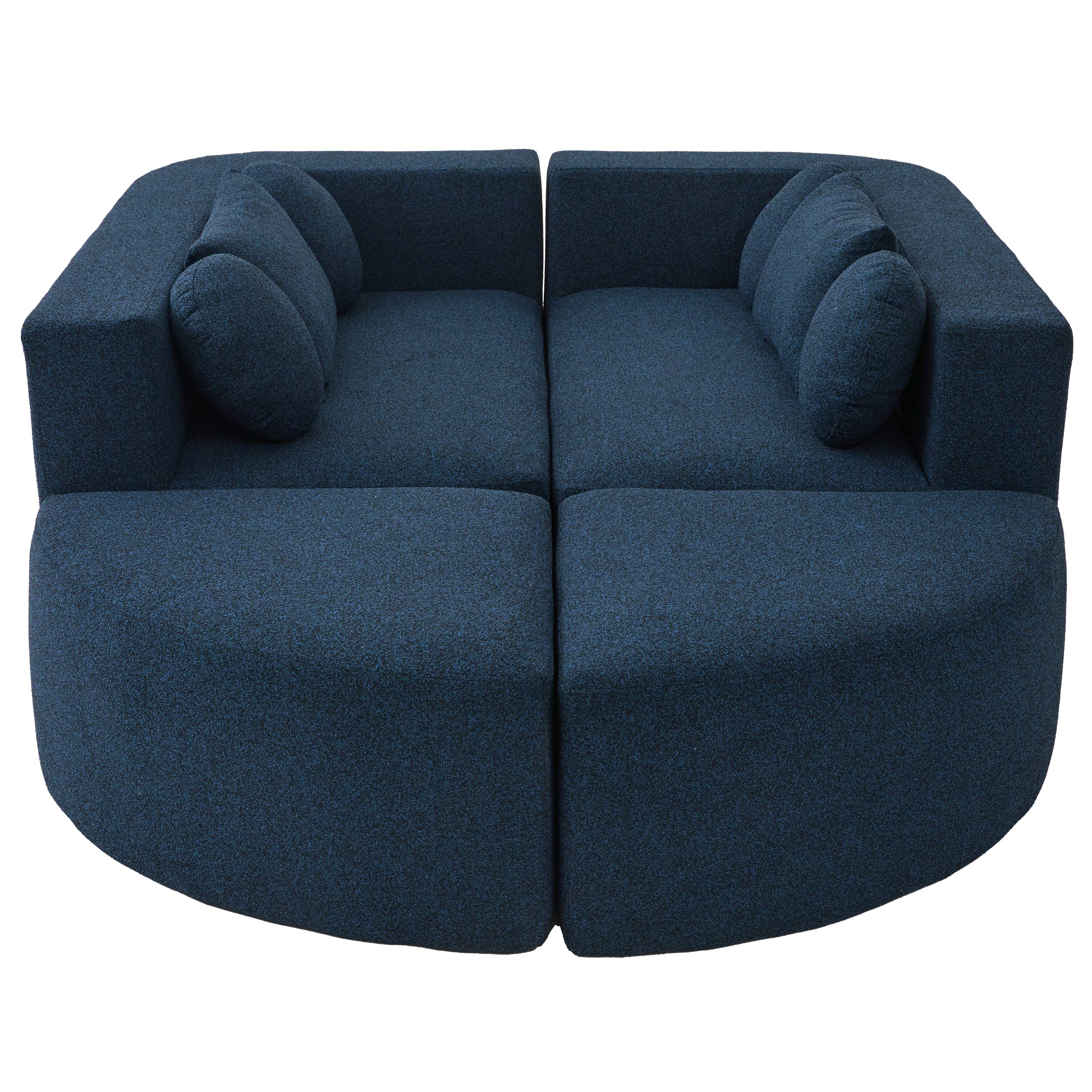Alt View 1. Whisen - Modular Sectional Sofa Boneless Couch Sofa Bed Compression Sofa for Living Room - Blue.