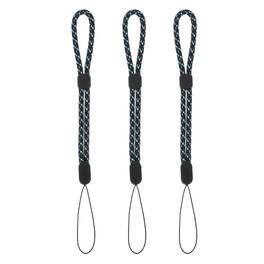 Unique Bargains - Camera Wrist Strap, 3pcs Adjustable Nylon Wristlet Lanyard String for Camera Keys Keychain Phone USB Wallet - Blue Jacquard