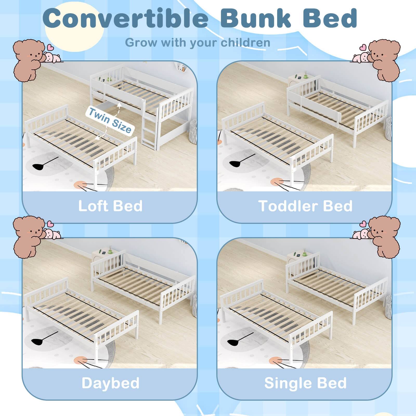 Convertible Bunk Bed: Grow with your children.