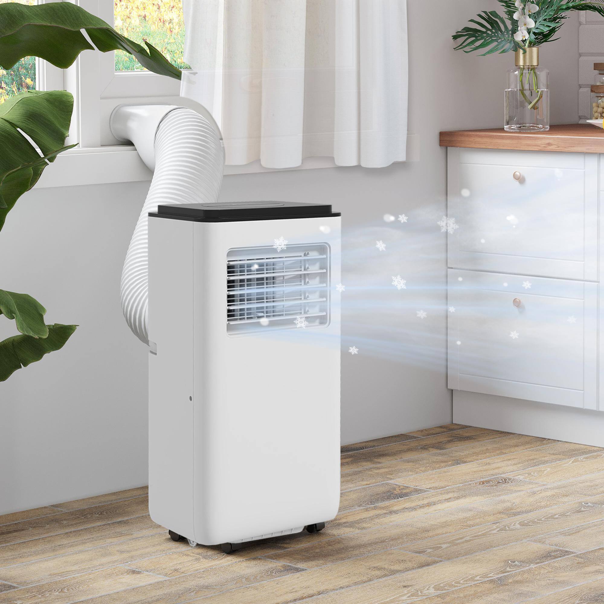 Alt View 4. Resenkos - 8,000 BTU Moible Air Conditioner 345 Sq. Ft., Dehumidifier Fan Auto Sleep with 24H Timer On/Off, White - White.