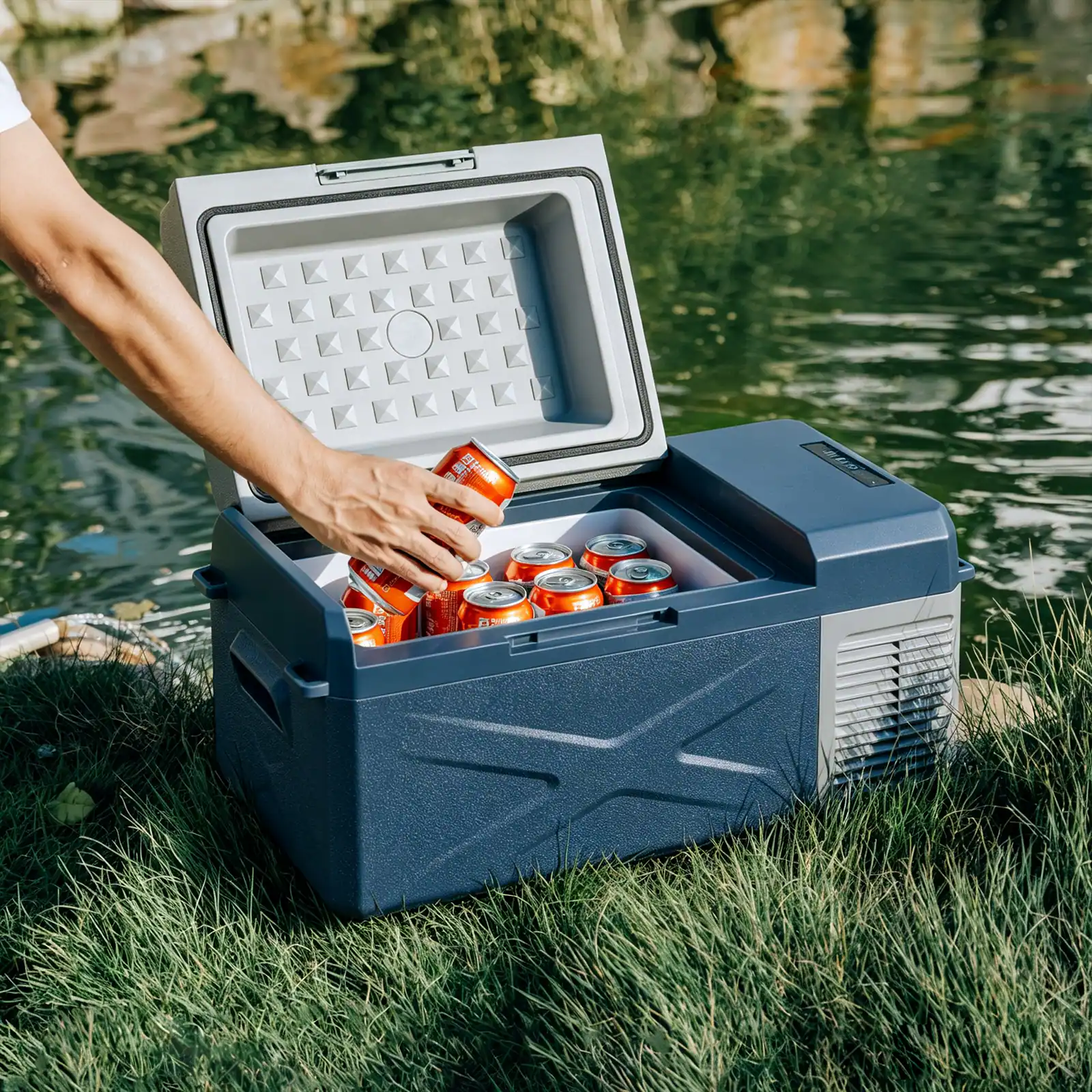 Alt View 3. Alpicool - Alpicool - X20 Portable Fridge 12 Volt Car Refrigerator 20 Quart Fast Cooling Freezer For Fishing, Camping, Truck, RV - Blue.