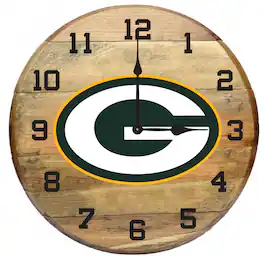Imperial - Green Bay Packers Oak Barrel Clock - Multicolor
