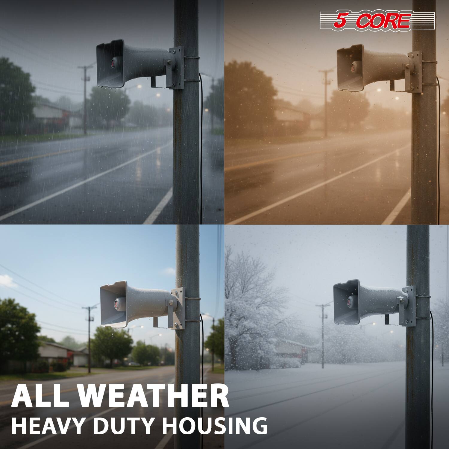5 CORE  
ALL WEATHER  
HEAVY DUTY HOUSING