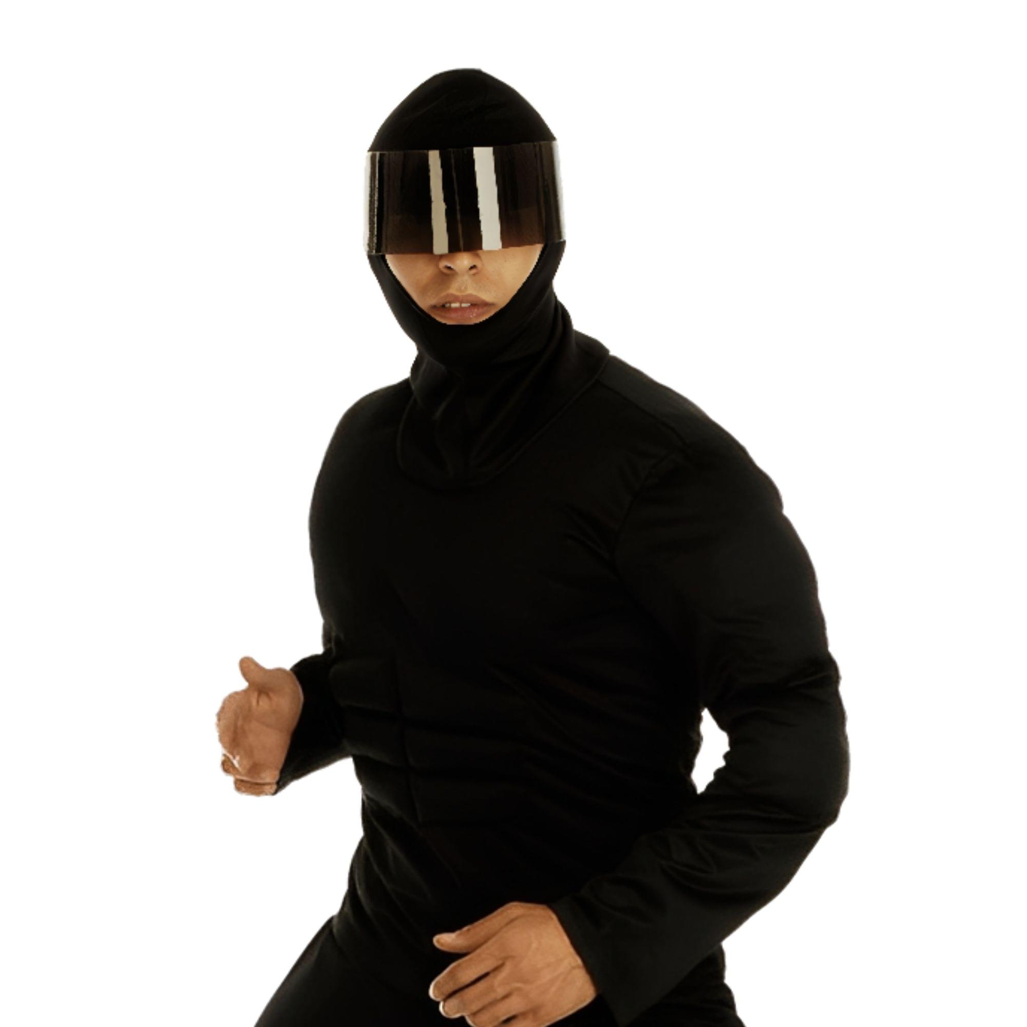 Alt View 1. Fun Shack - Ninja Warrior Adult Costume | 48 Inch Chest - Black.