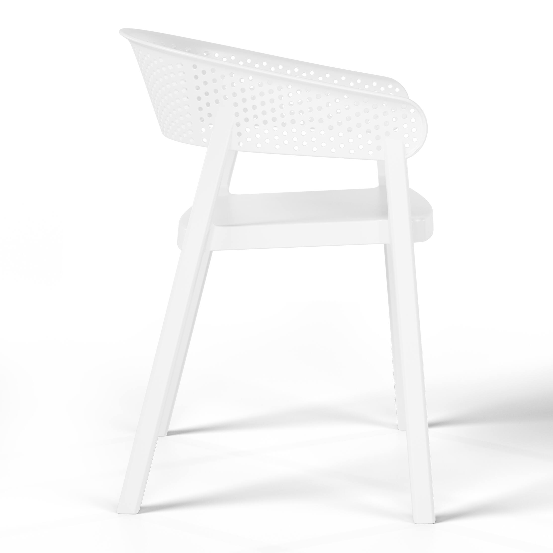 Alt View 1. WestinTrends - WestinTrends Playa 7-Piece Outdoor Metal Rectangle Patio Dining Table Set With Stackable Patio Dining Chairs - White.