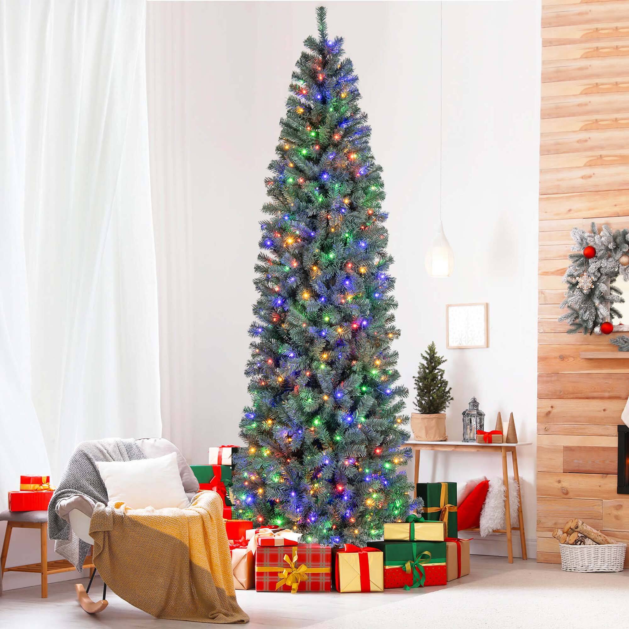 Alt View 1. Costway - Costway 9 FT Artificial Xmas Tree with 1168 Branch Tips 500 LED Lights 9 Lighting Modes - Blue.