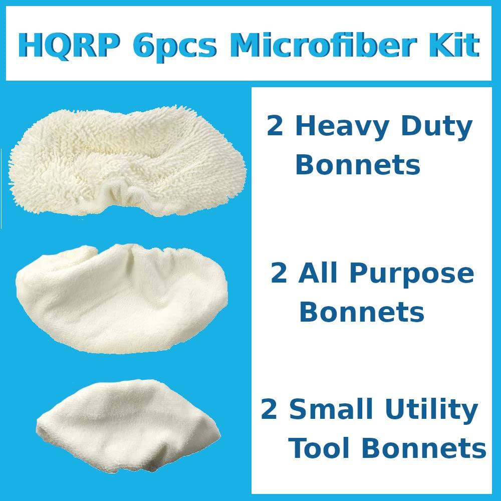 HQRP 6pcs Microfiber Kit  
2 Heavy Duty Bonnets  
2 All Purpose Bonnets  
2 Small Utility Tool Bonnets
