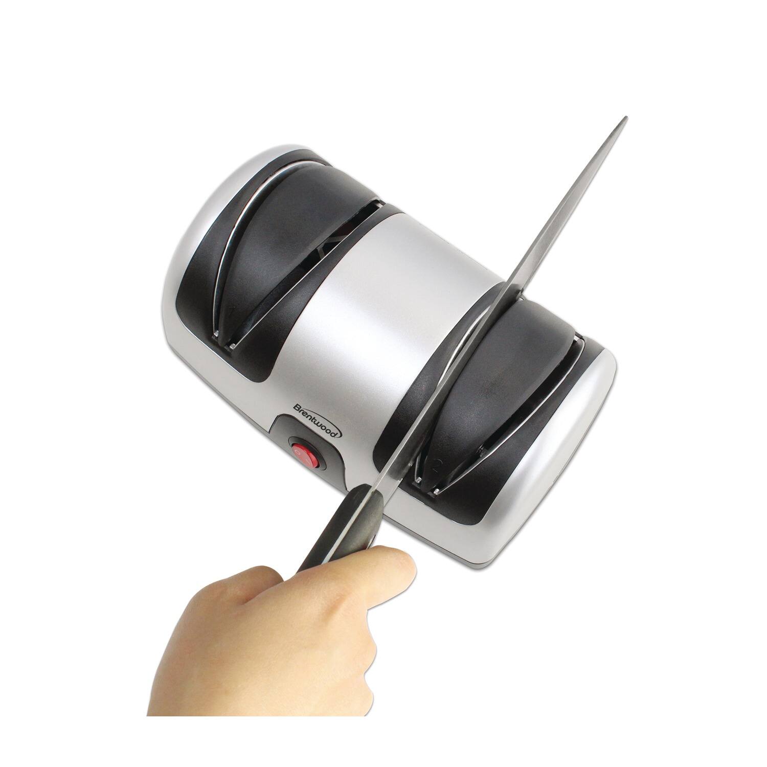 Alt View 3. Brentwood - Electric Knife Sharpener - Silver.