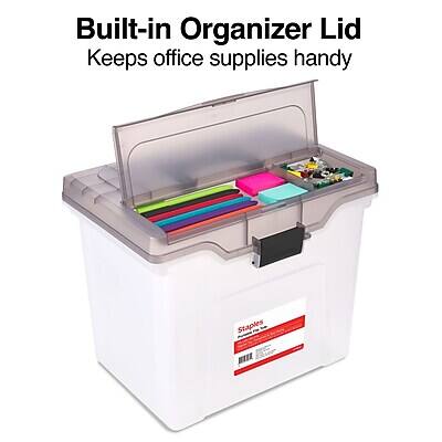 Built-in Organizer Lid  
Keeps office supplies handy