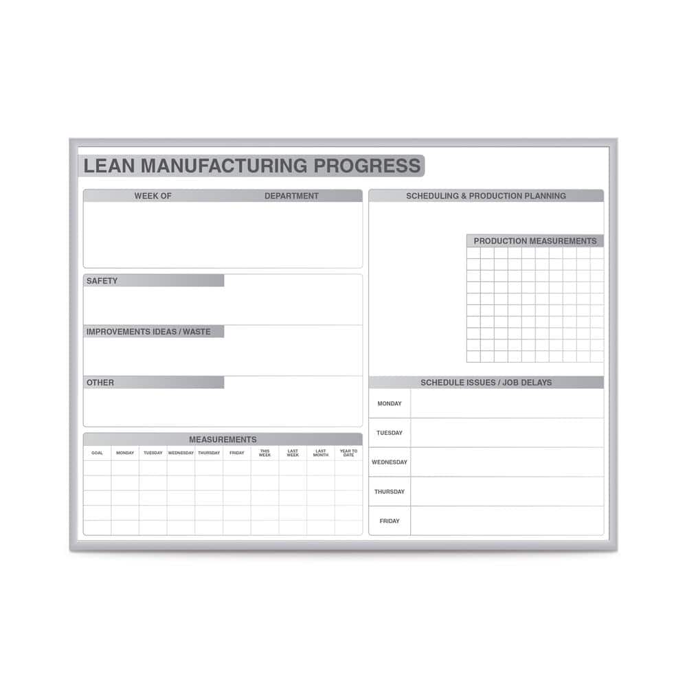 Ghent - Lean Manufacturing Magnetic Whiteboard, 2’H x 3’W