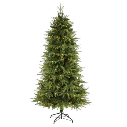 Front. BreeBe - 6.5’ Vancouver Fir Christmas Tree with 350 LED and 1870 Tips - Green.