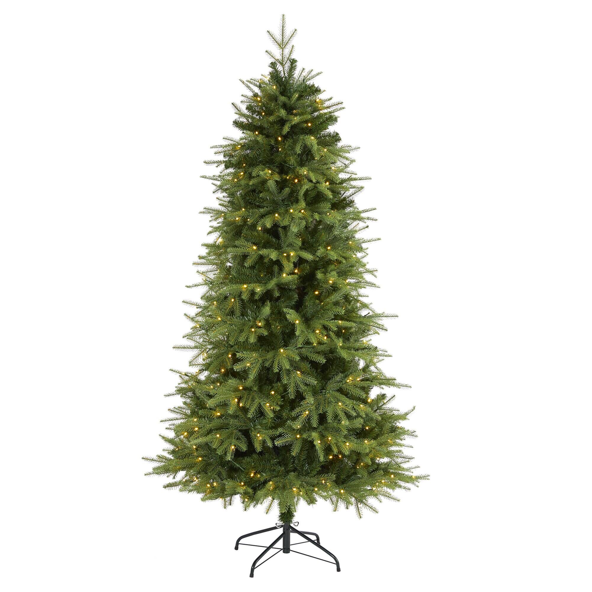 Front. BreeBe - 6.5’ Vancouver Fir Christmas Tree with 350 LED and 1870 Tips - Green.