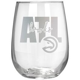 Great American Products - Atlanta Hawks Etched 17oz. City Stemless Wine Glass - Multicolor