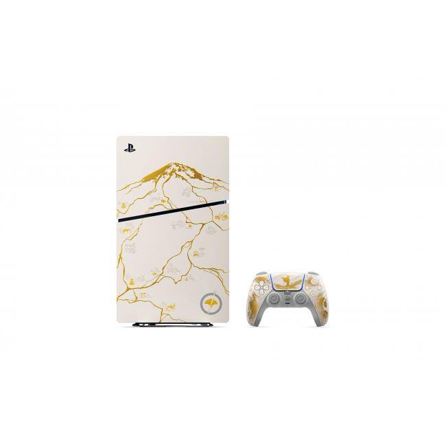 Alt View 3. Sony - PlayStation 5 Console Ghost of Yotei Gold Limited Edition Bundle + Sony PlayStation 5 DualSense Wireless Controller - White.