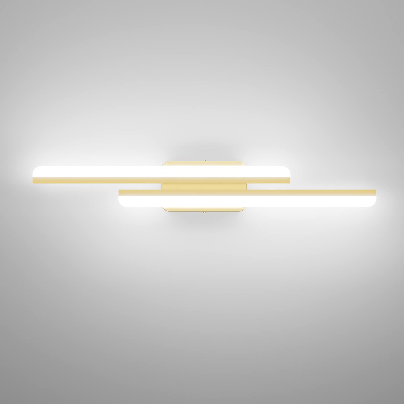 HM 1810 - Led Vanity Light w Frosted Aluminum Modern Bathroom Fixtures Over Long Mirror Bath Lighting k - Gold 32 inch