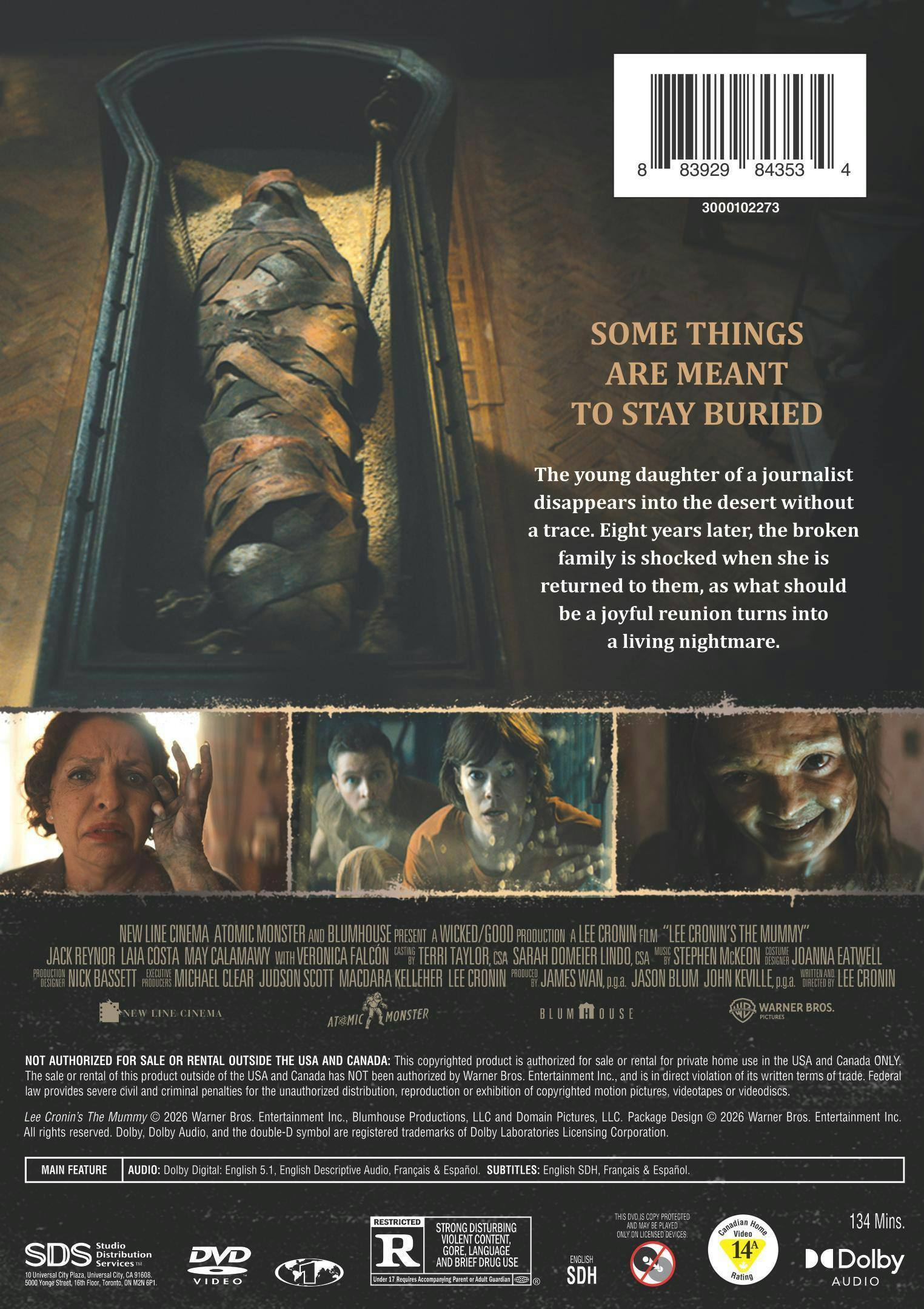 Back. Lee Cronin's The Mummy   - DVD.