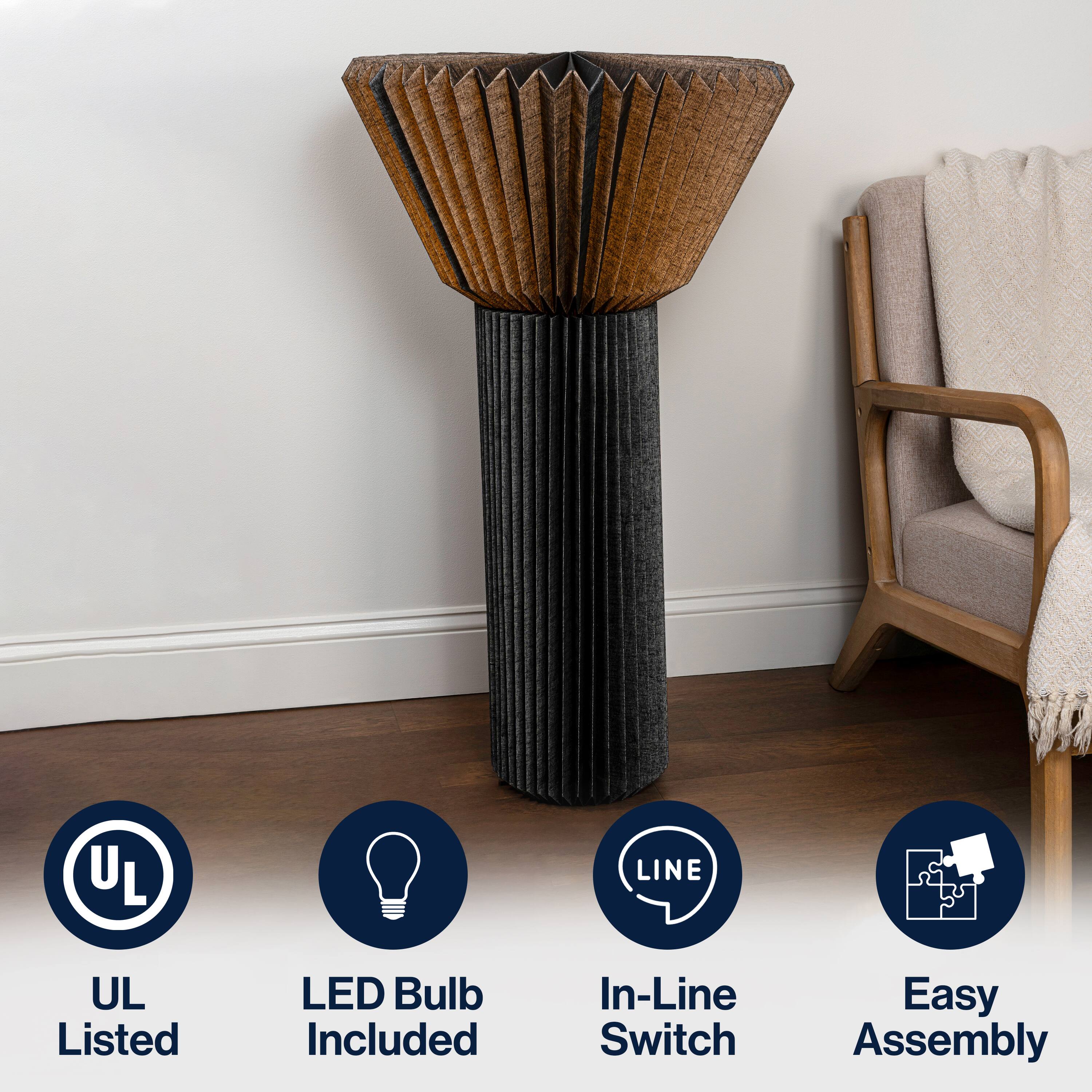 UL Listed LED Bulb Included In-Line Switch Easy Assembly