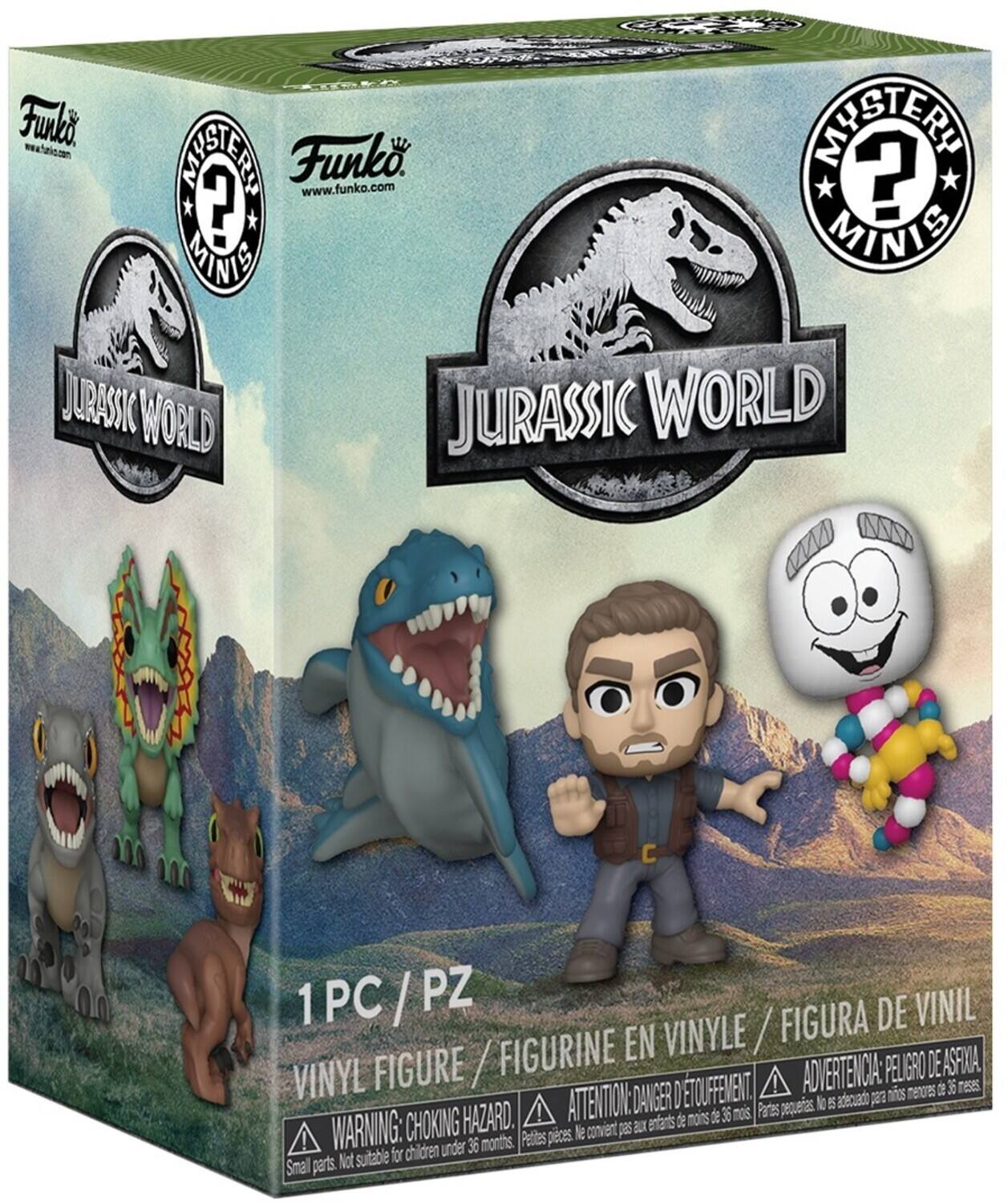 Funko Mini's Jurassic World. 1 PC/PZ Vinyl Figure. www.funko.com. Warning: Choking Hazard. Small parts. Not suitable for children under 36 months.