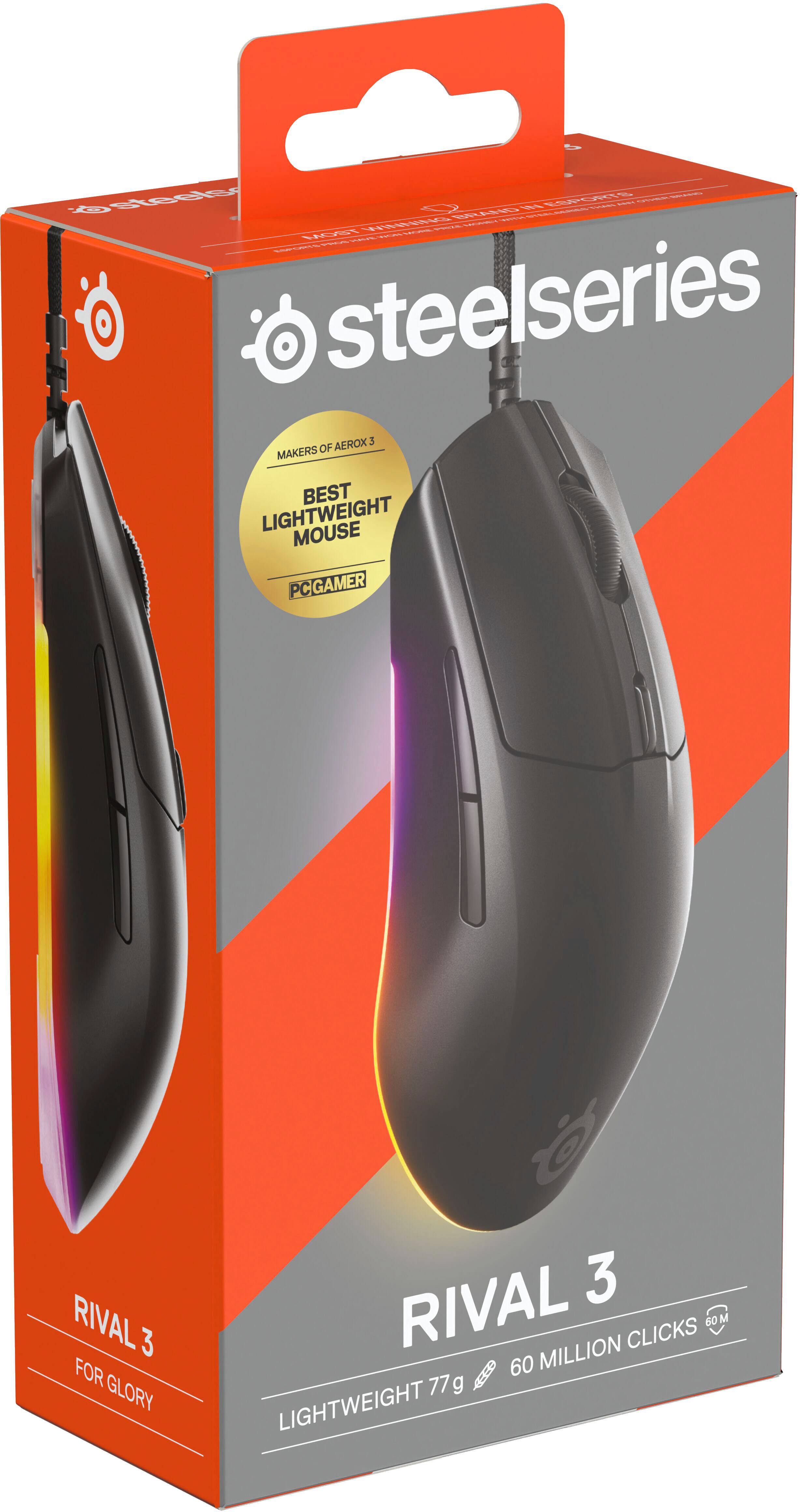 steelseries AEROX 3 MAKERS OF BEST LIGHTWEIGHT MOUSE PCIGAMER RIVAL 3 FOR GLORY 60M M CLICKS 60 MILLION 77 g LIGHTWEIGHT