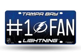 Rico Industries - Tampa Bay Lightning NHL #1 Fan Metal License Plate Auto Tag - Multi