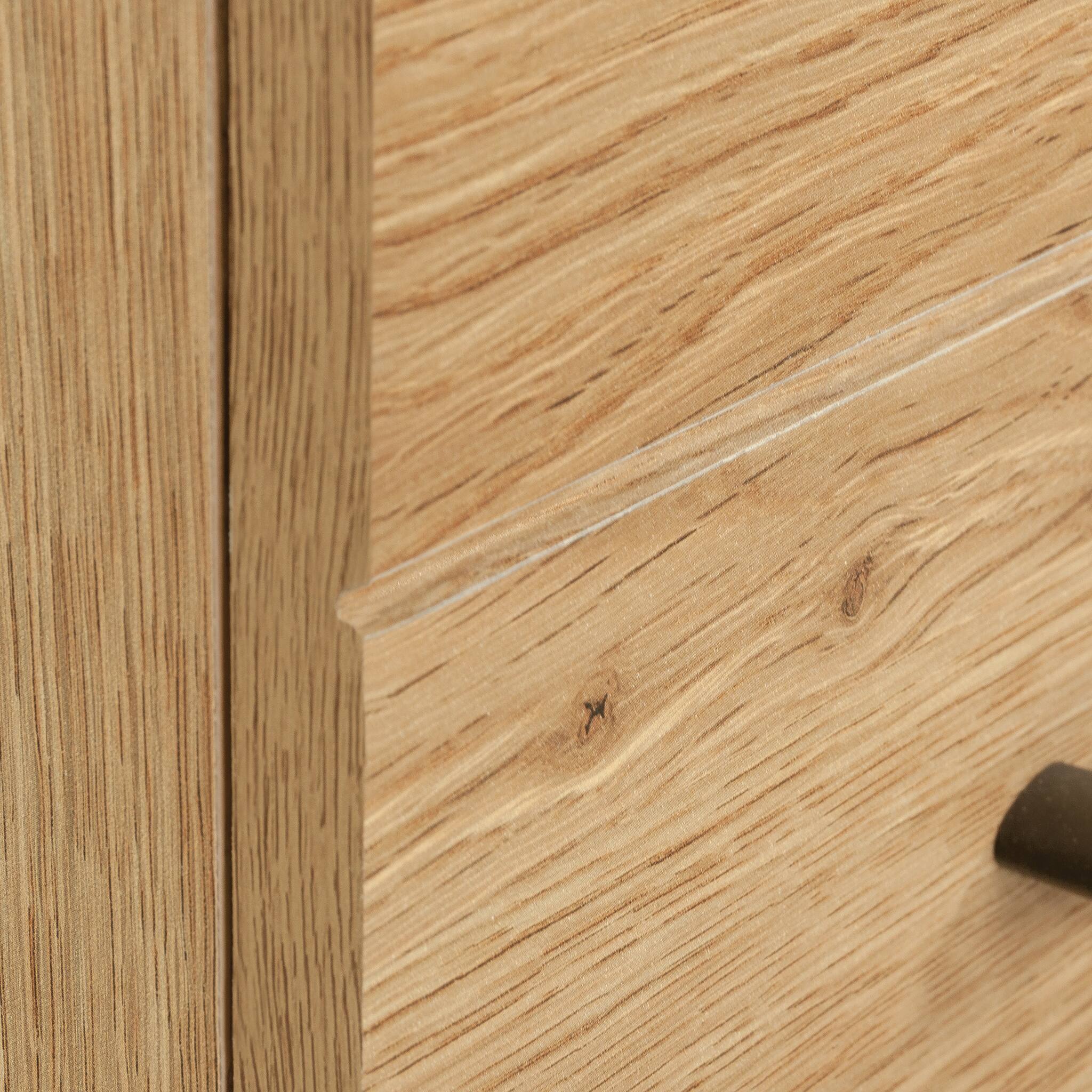 Back. Spaco - 65x60" Rustic Computer Desk with Open Shelf, Small Drawer, Home Office - Brown.