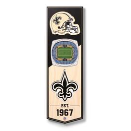 YouTheFan - New Orleans Saints 6'' x 19'' 3D StadiumView Banner - Multicolor