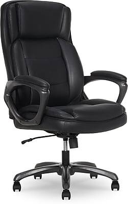 Front. Thomasville Furniture - Lansing Ergonomic Polyurethane Big & Tall Chair, 400 lb. Capacity, Black (52398-BLK) - Black.