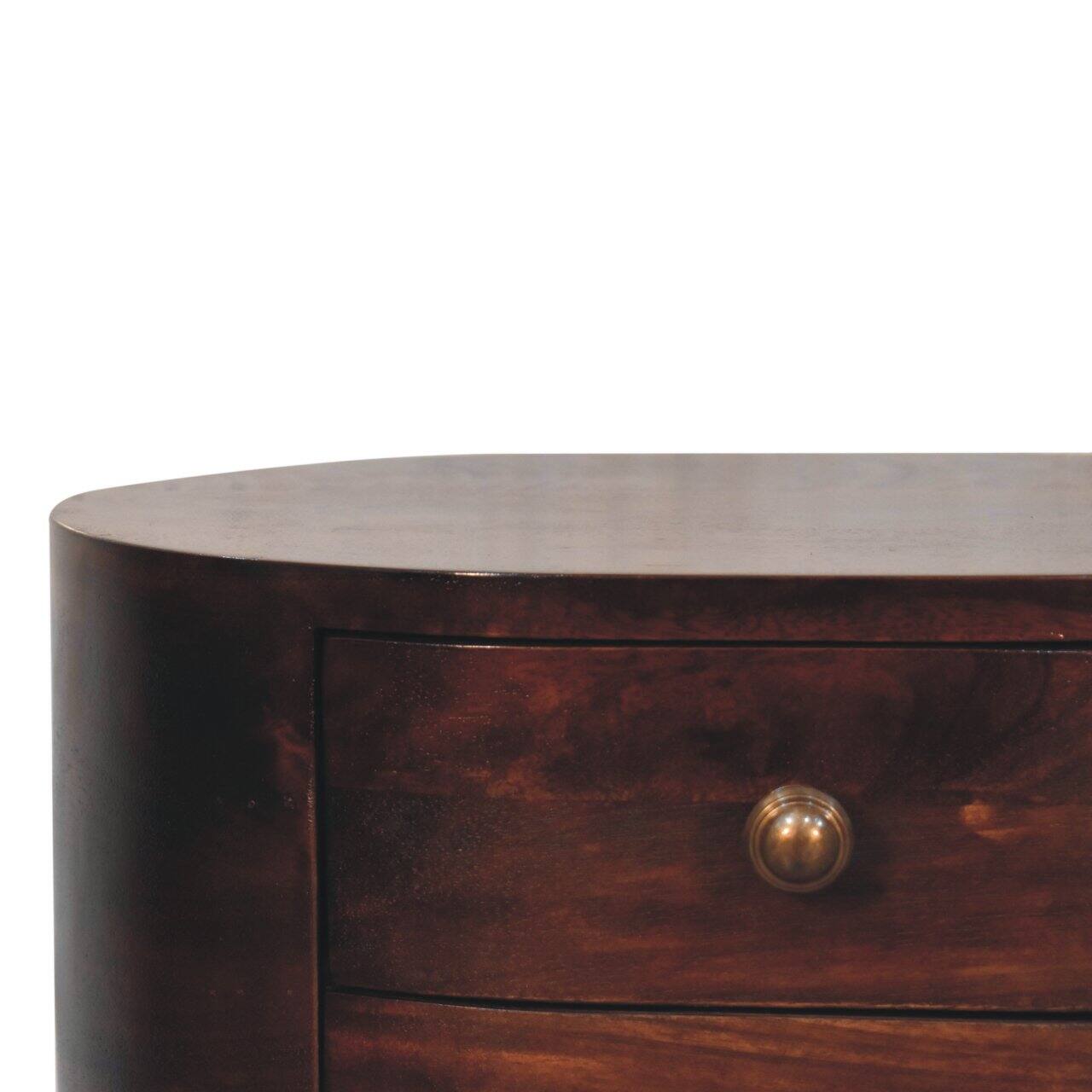 Back. Artisan Furniture - Artisan Furniture Solid Wood California Walnut Rounded Bedside Table, 2 Drawers, Dark Brown - Dark Brown.