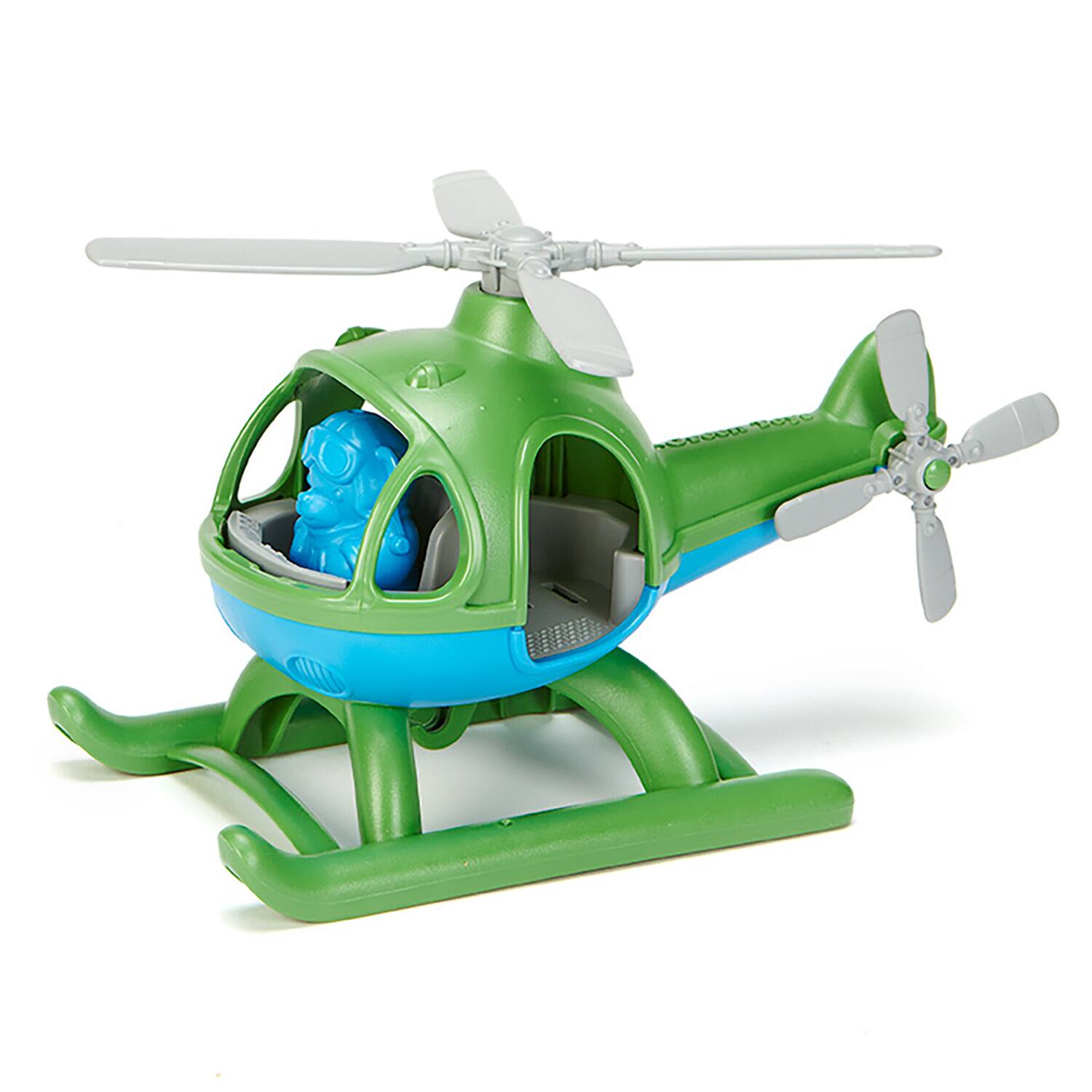 Angle. Green Toys - Helicopter & Bear Pilot - Green.