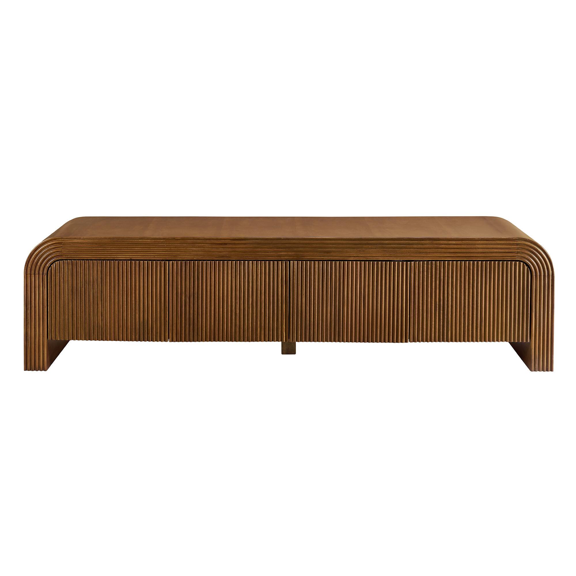 Alt View 1. Modway - Waterflute 68" Fluted TV Stand by Modway - Walnut.