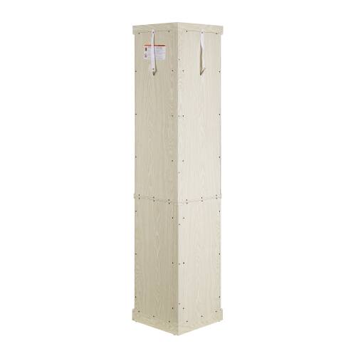 Alt View 5. LUCKY ONE - Freestanding Corner Lighted Curio Cabinet with Glass Shelves Display Case for Wine Bar Collectibles - Antique White.