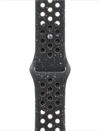 Front. Apple - Apple Watch 45mm Nike Sport Band Small - Black.