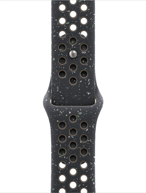 Front. Apple - Apple Watch 45mm Nike Sport Band Small - Black.