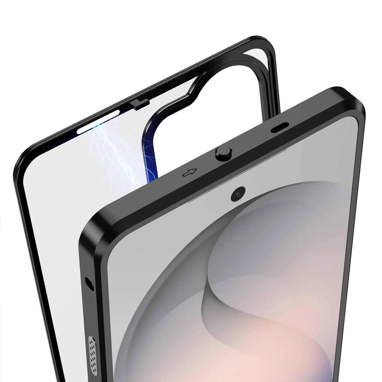 Alt View 1. Dteck - Magnetic Aluminum Bumper Case for Samsung Galaxy S26 Ultra, Slim Shockproof Translucent Matte Cover with Buckle Lock - Silver.