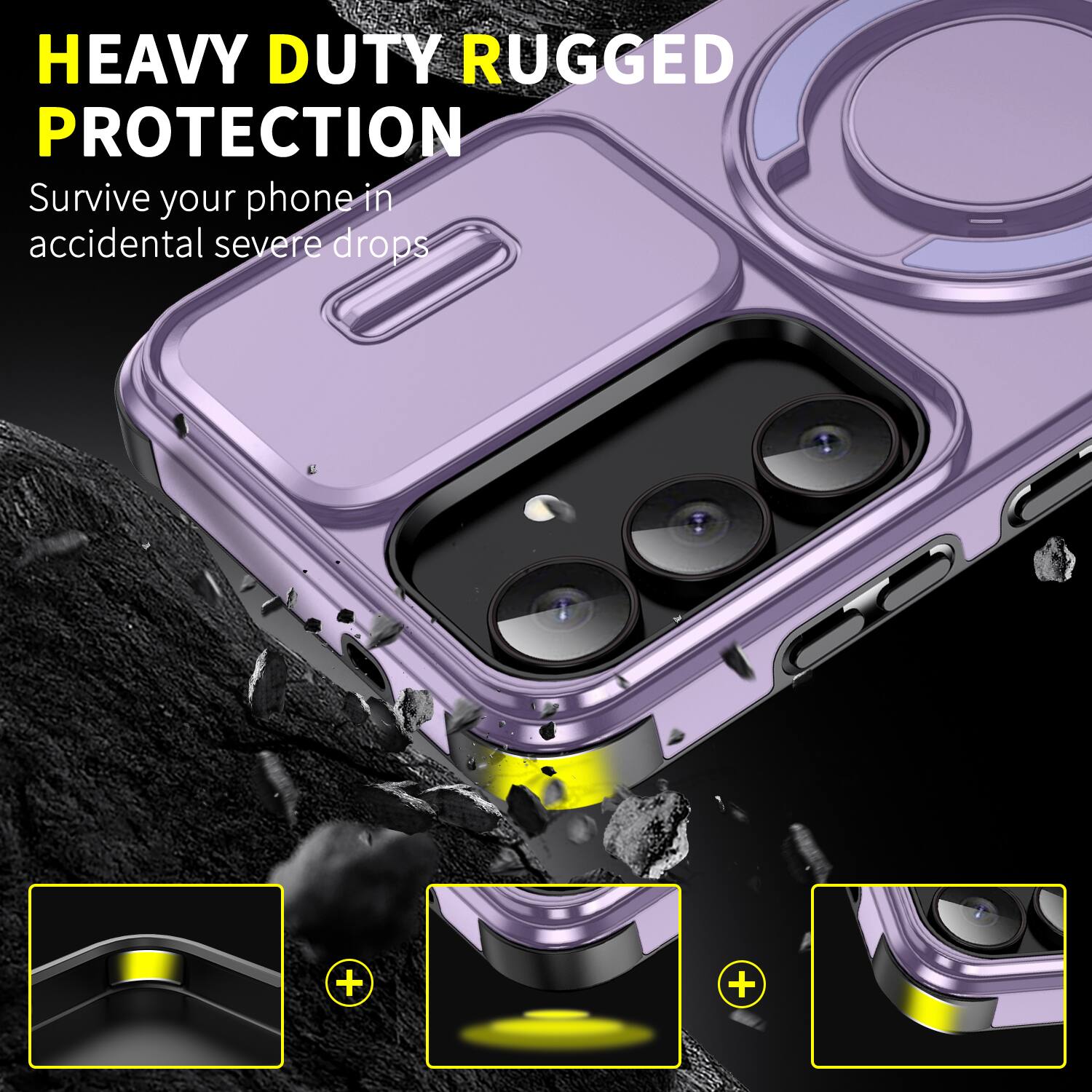 HEAVY DUTY RUGGED PROTECTION  
Survive your phone in accidental severe drops
