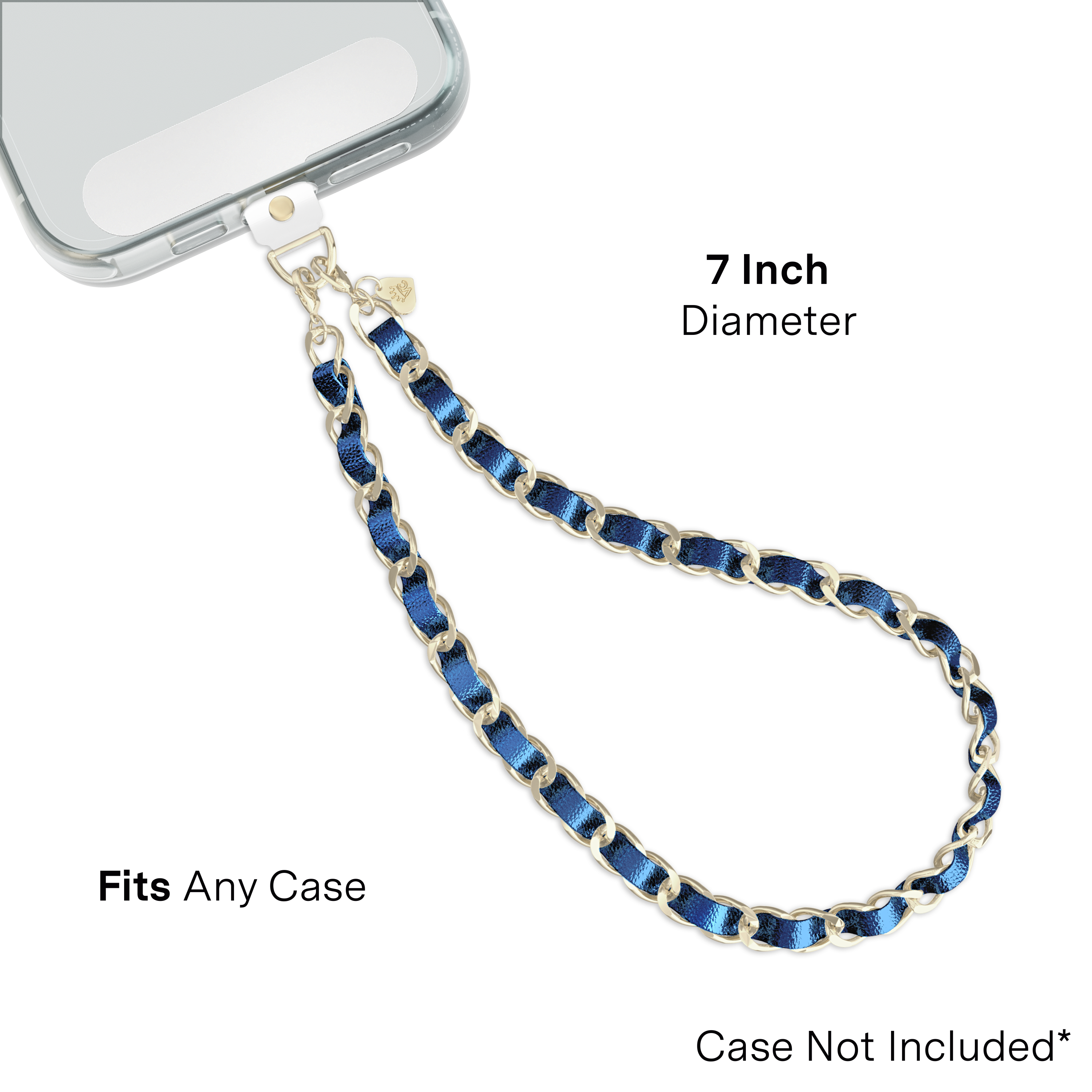 Alt View 1. VELVET CAVIAR - Velvet Caviar Phone Charm Wristlet- Metallic Navy Leather - Metallic Navy Leather.
