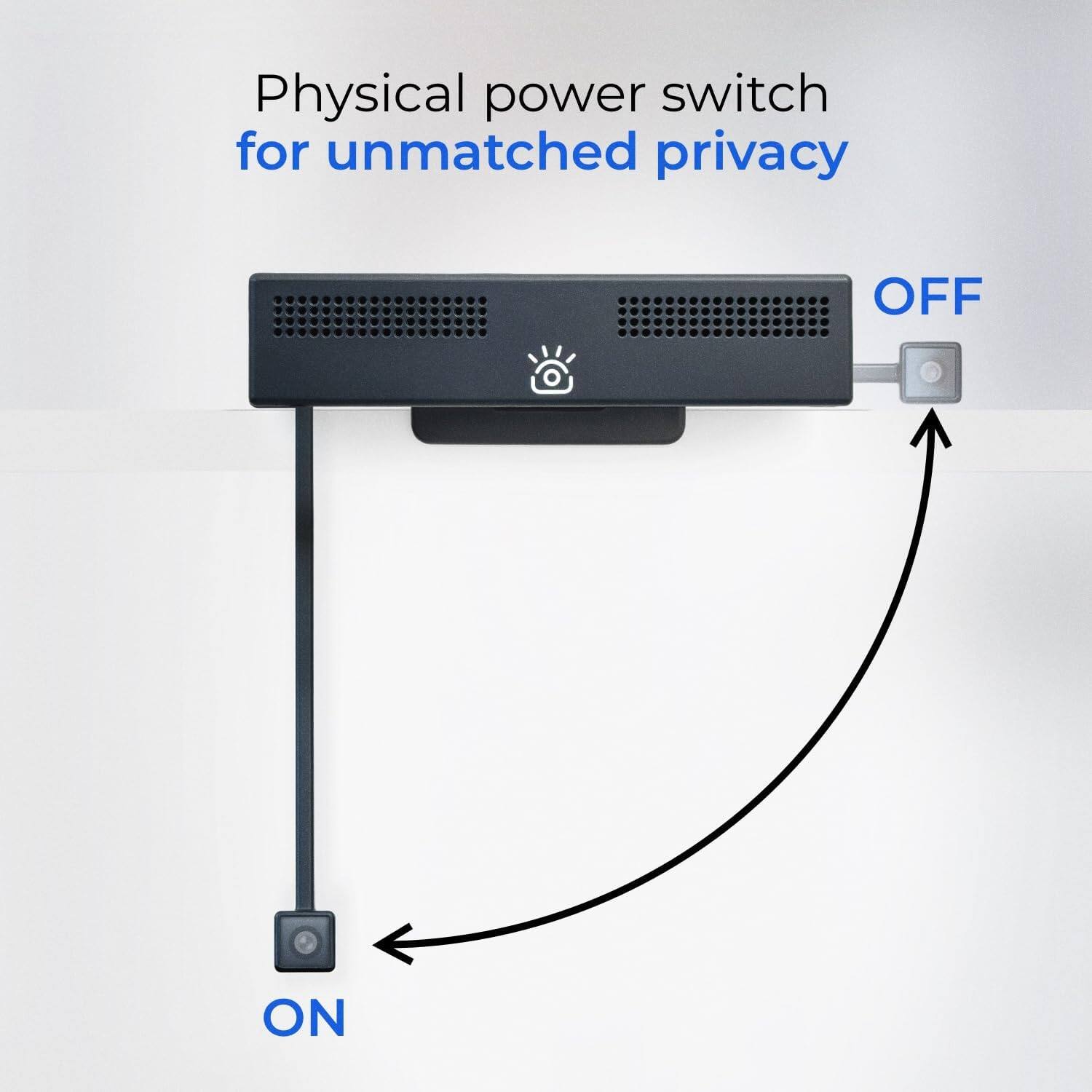 Physical power switch for unmatched privacy  
OFF  
ON