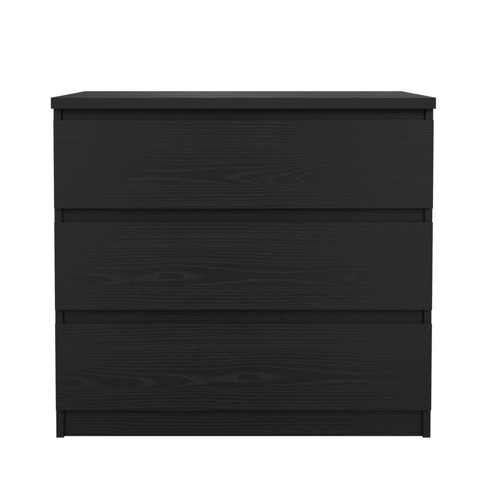 Left. Tvilum - Scottsdale 3 Drawer Chest Woodgrain - Black.