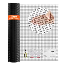 VEVOR - Hardware Cloth, 48'' x 50' Galvanized Wire Mesh Roll, 19 Gauge Chicken Wire Fence Roll, Vinyl Coating Metal Wire Mesh - Black