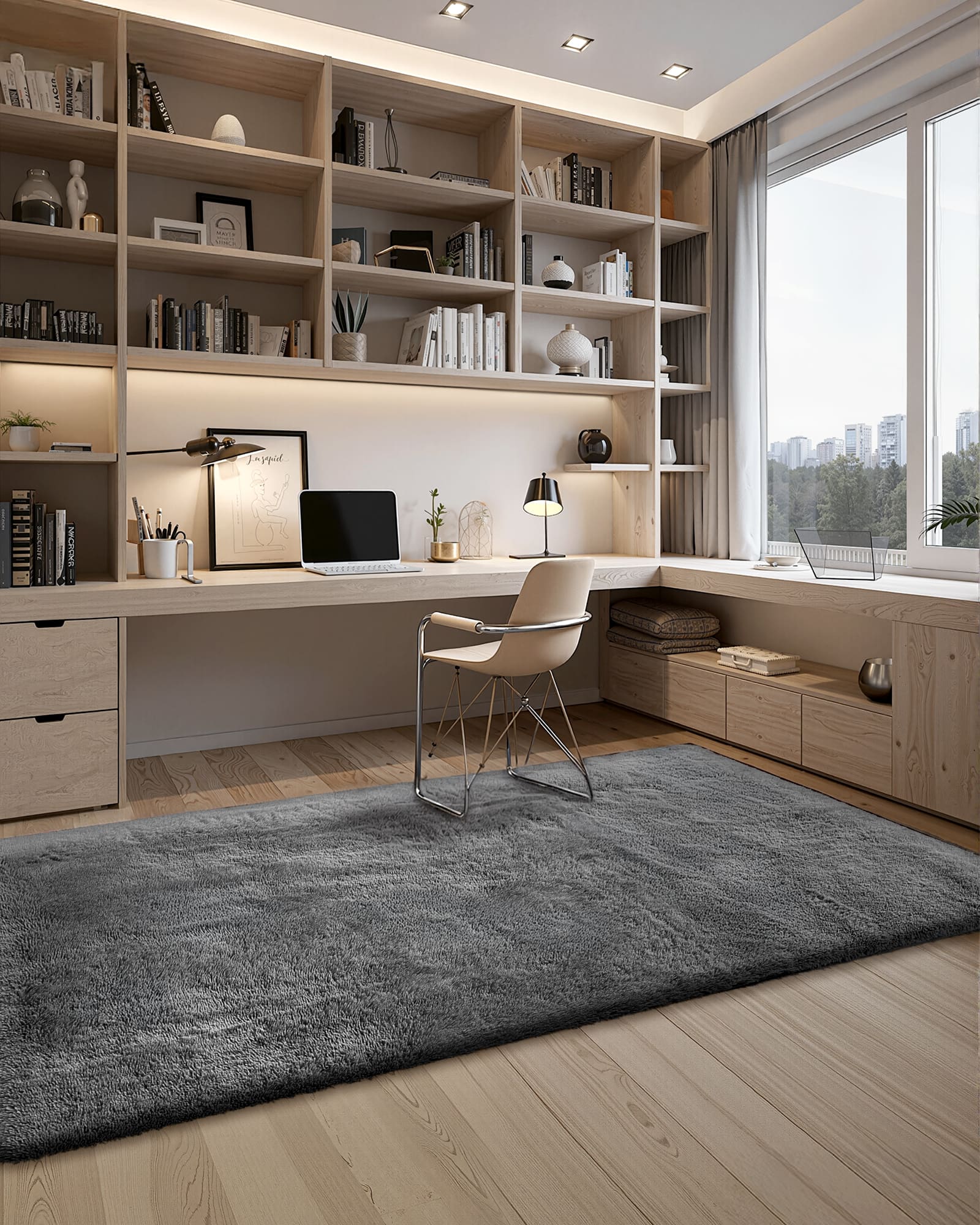 VEVOR Indoor Plush Area Rugs, 5 x 8 ft Soft Plush Carpet, Furry