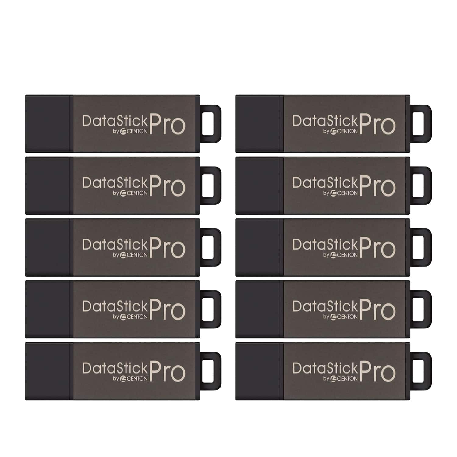 Centon - ValuePack USB 2.0 Datastick Pro (10-Pack) - Gray