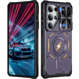 UUCOVER - Magnetic Case for Samsung Galaxy S26 Ultra,Shockproof TPU+PC Case Compatible with Mag Safe Rugged Sliding Lens Cover - Light Purple